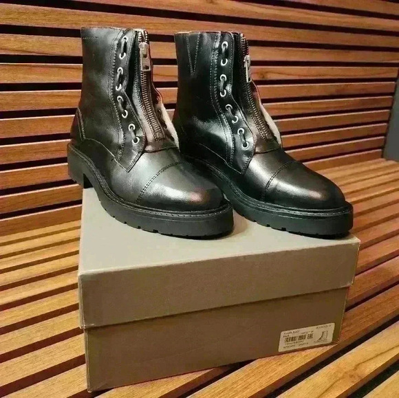 AllSaints Alaria Leather Combat Boots - Picture 9 of 11